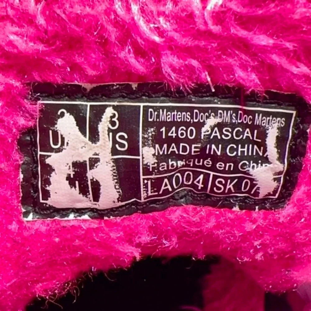 Dr. Martens 1460 Pascal Hot Pink Faux Fur Boots Big Kids US 3 UK‎ 3 EU 36 Glam